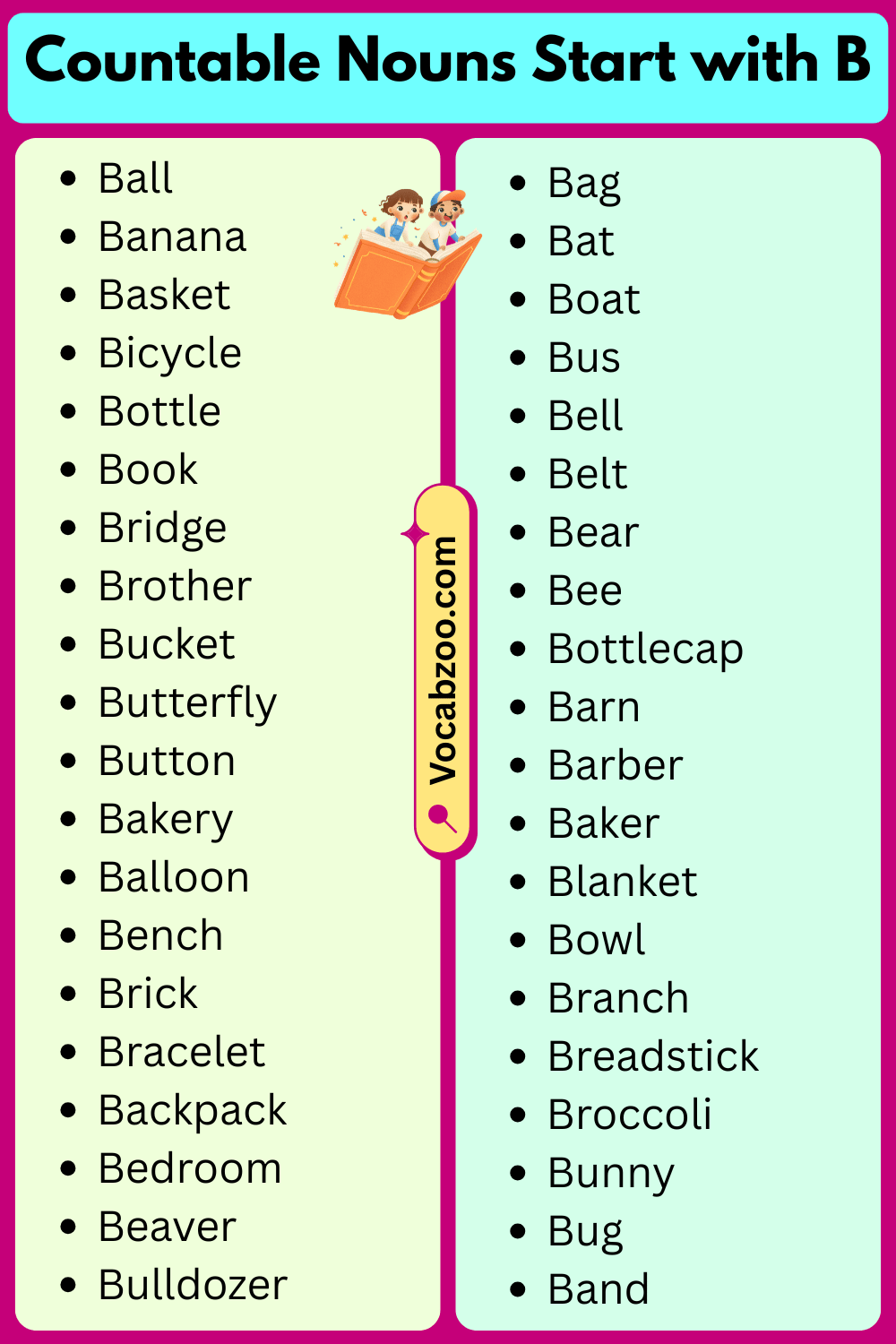 Countable Nouns That Start with B