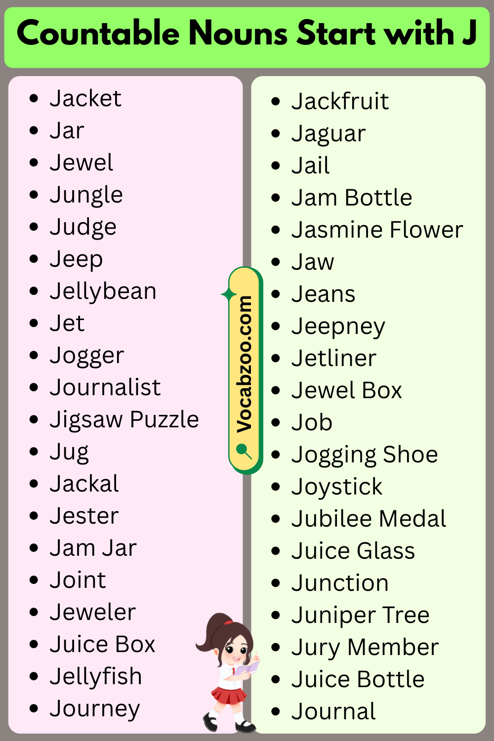 Countable Nouns That Start with J