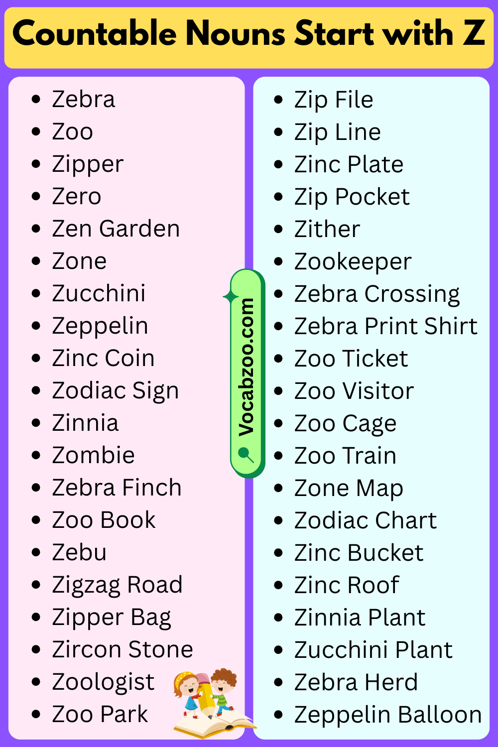 Countable Nouns That Start with Z