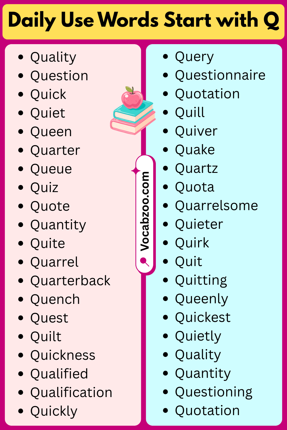 Daily Use Words That Start with Q