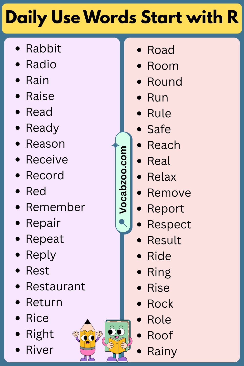 Daily Use Words That Start with R