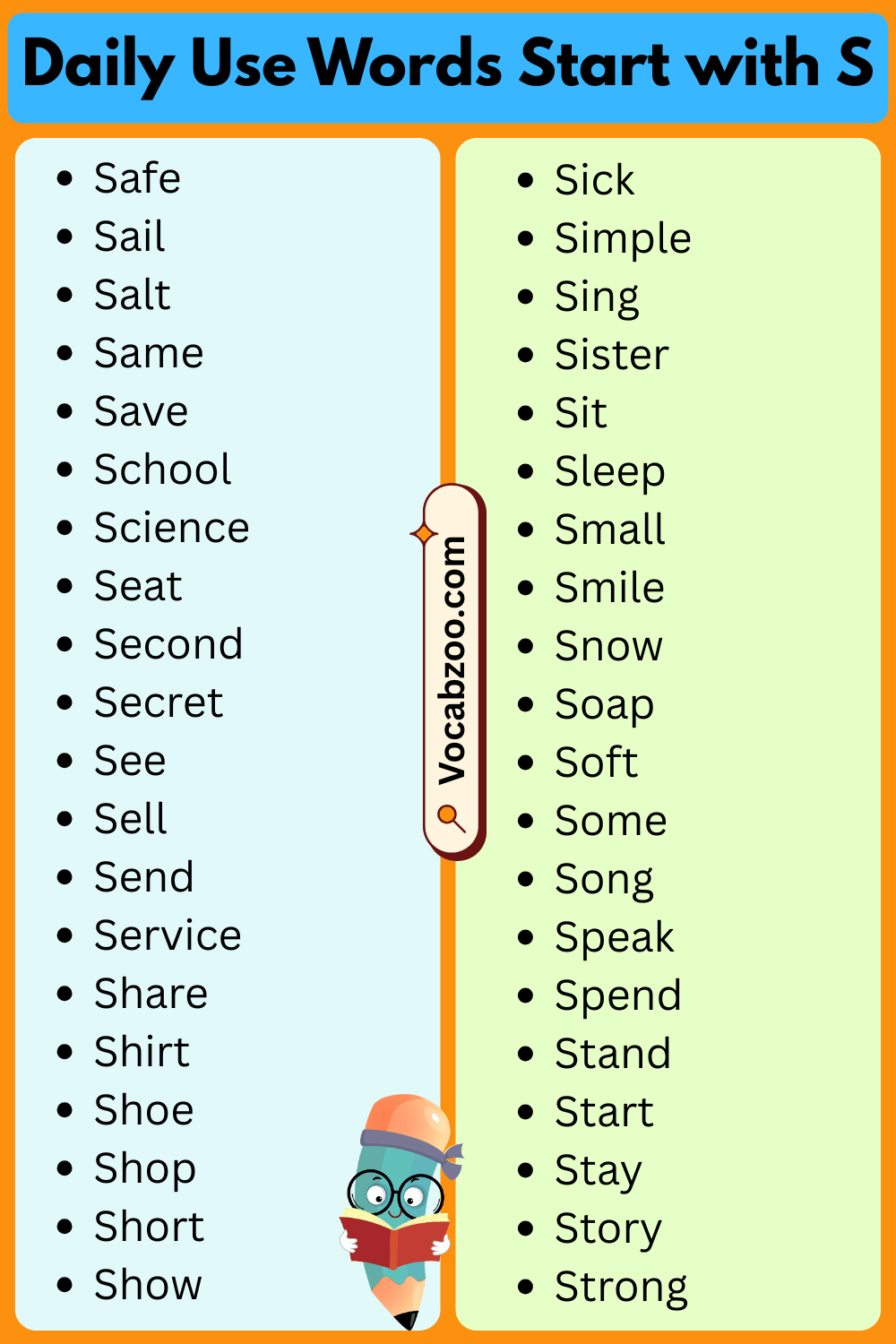 Daily Use Words That Start with S