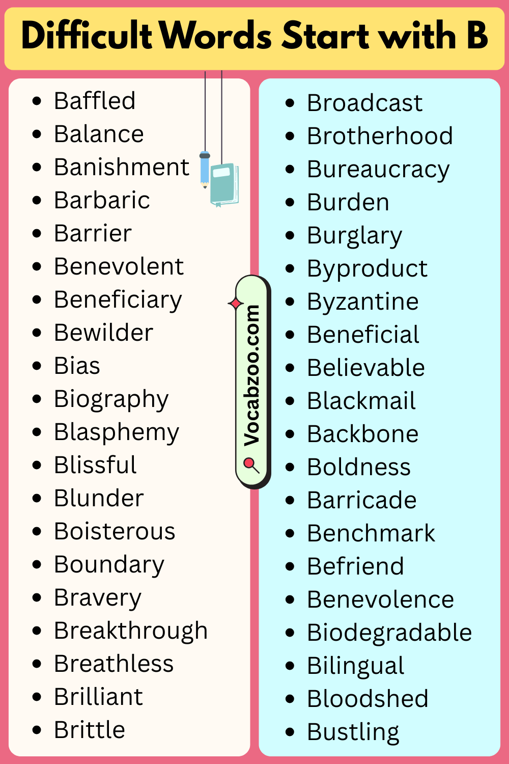 Difficult Words That Start with B