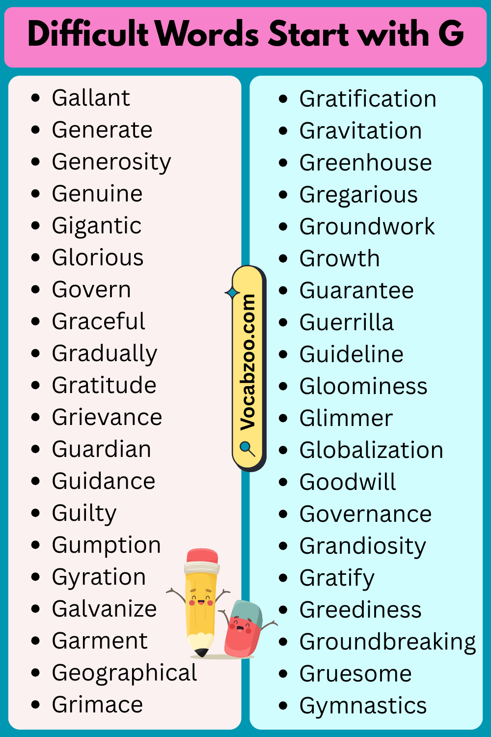 Difficult Words That Start with G