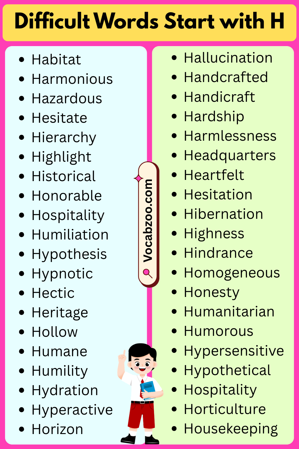 Difficult Words That Start with H