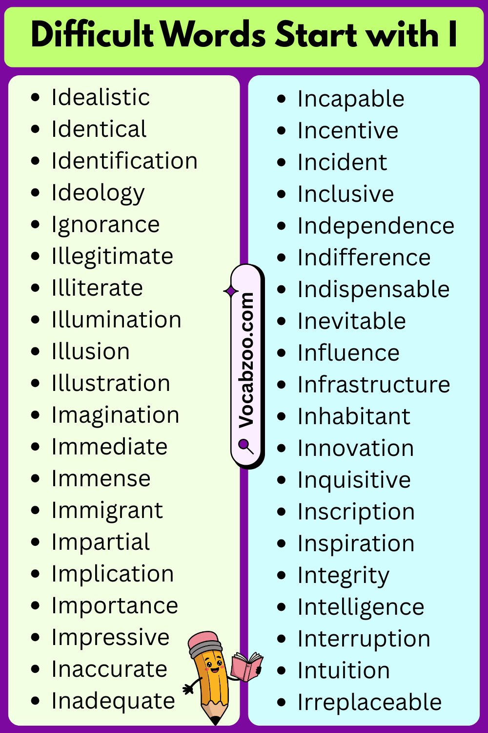 Difficult Words That Start with I