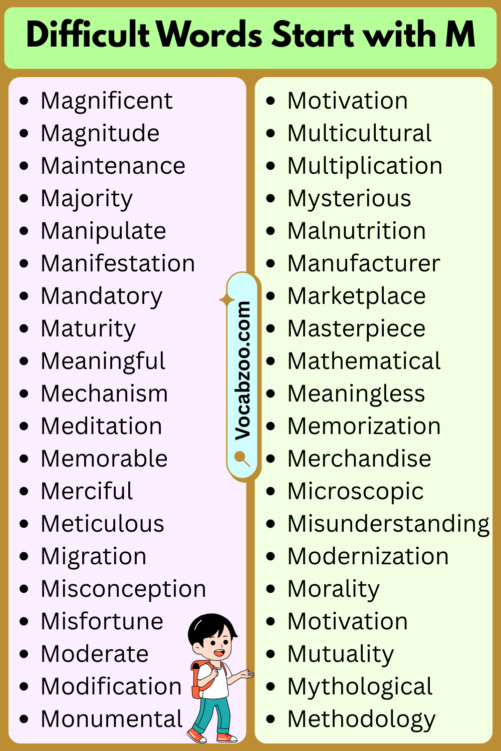 Difficult Words That Start with M