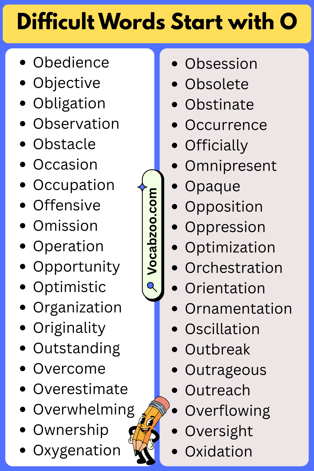 Difficult Words That Start with O