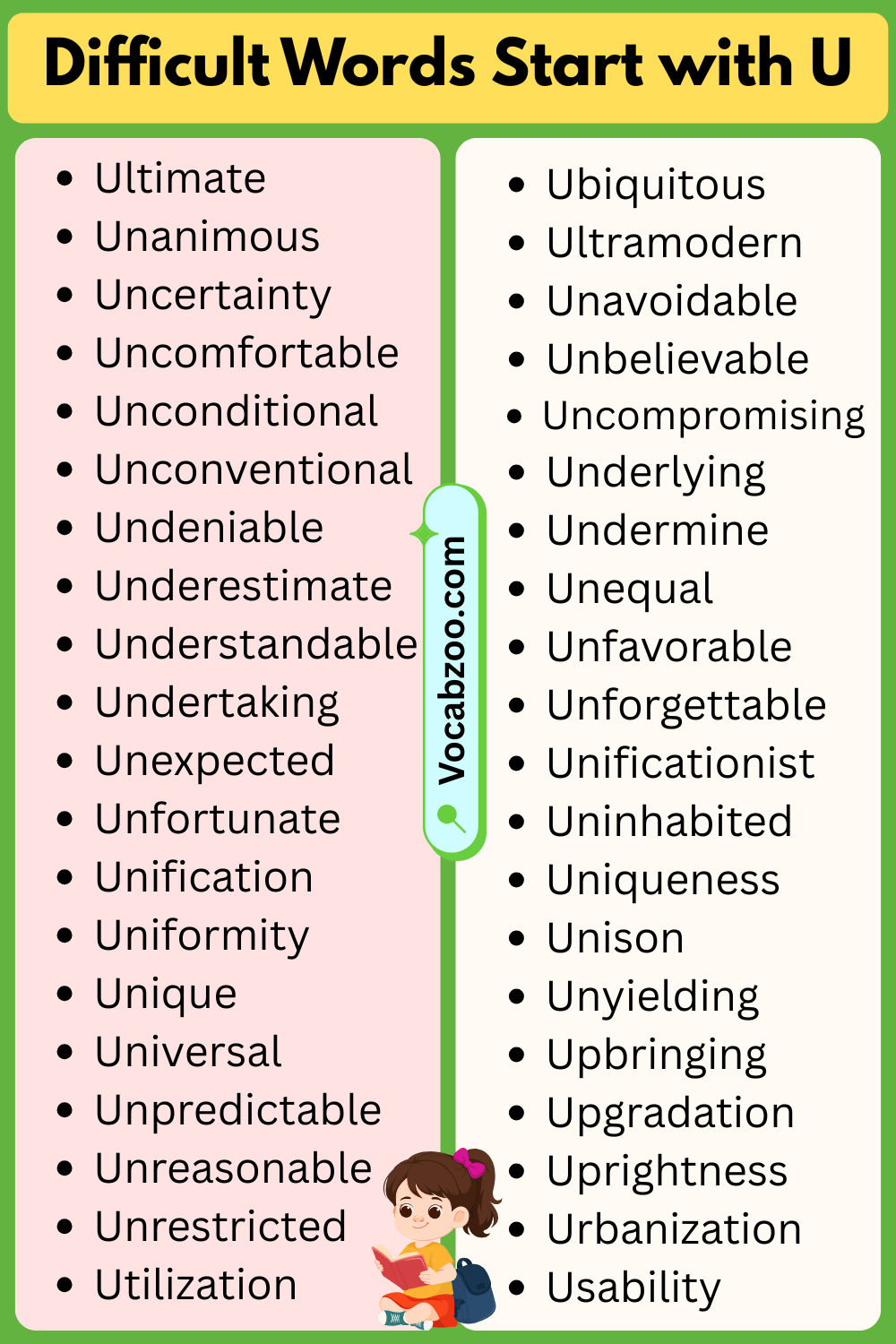 Difficult Words That Start with U