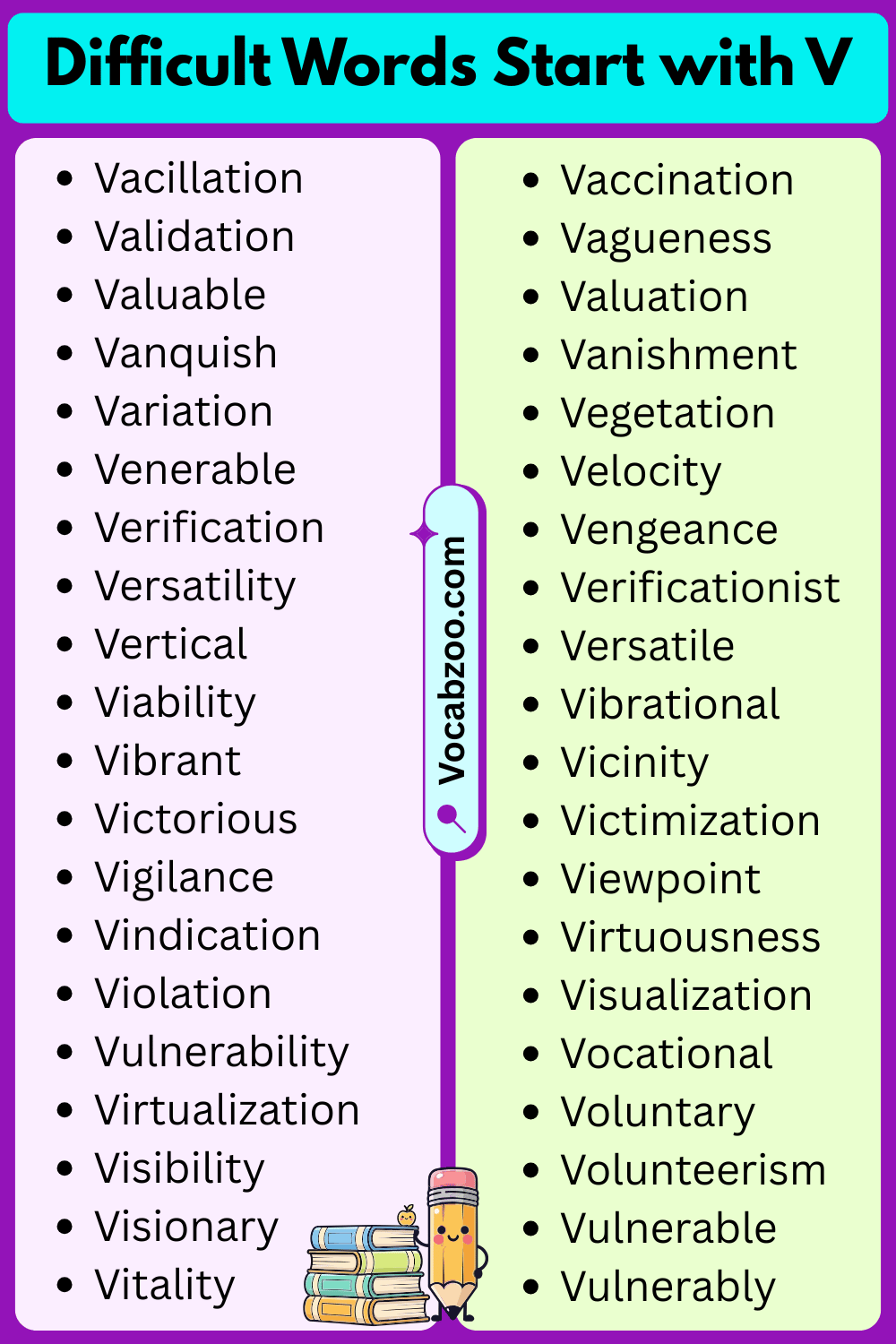 Difficult Words That Start with V