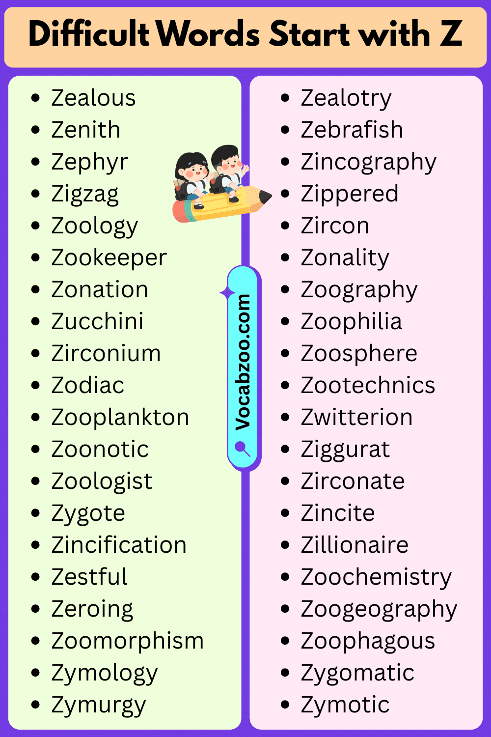 Difficult Words That Start with Z