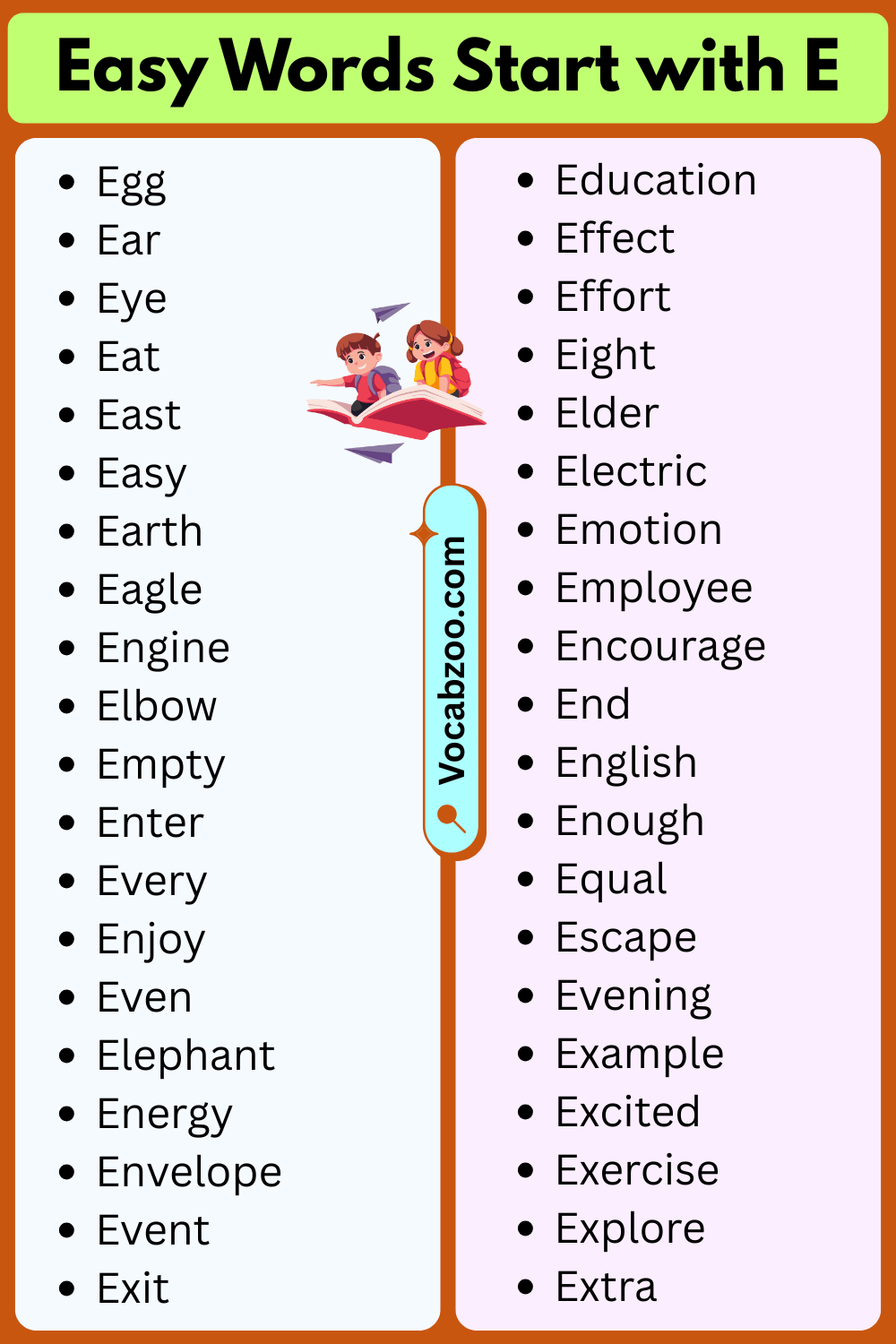 Easy Words That Start with E