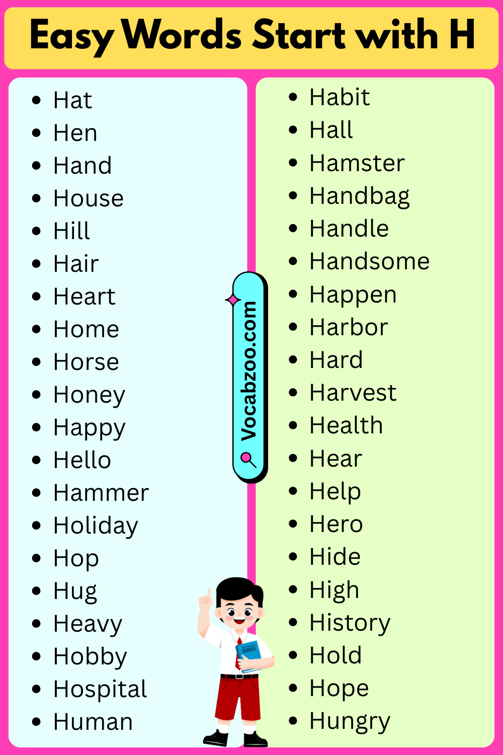 Easy Words That Start with H