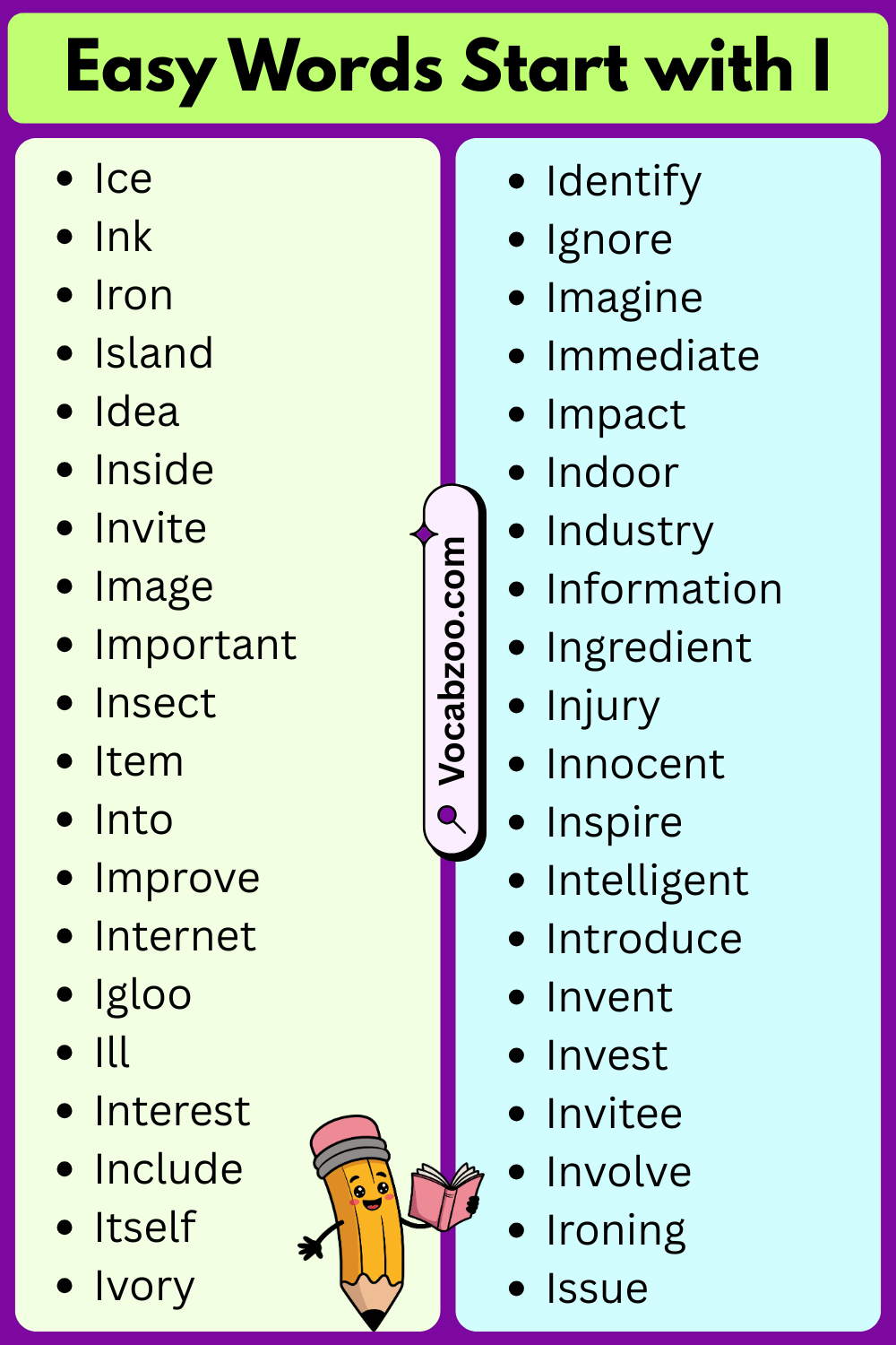 Easy Words That Start with I