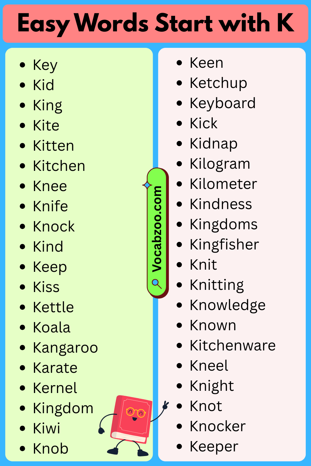 Easy Words That Start with K