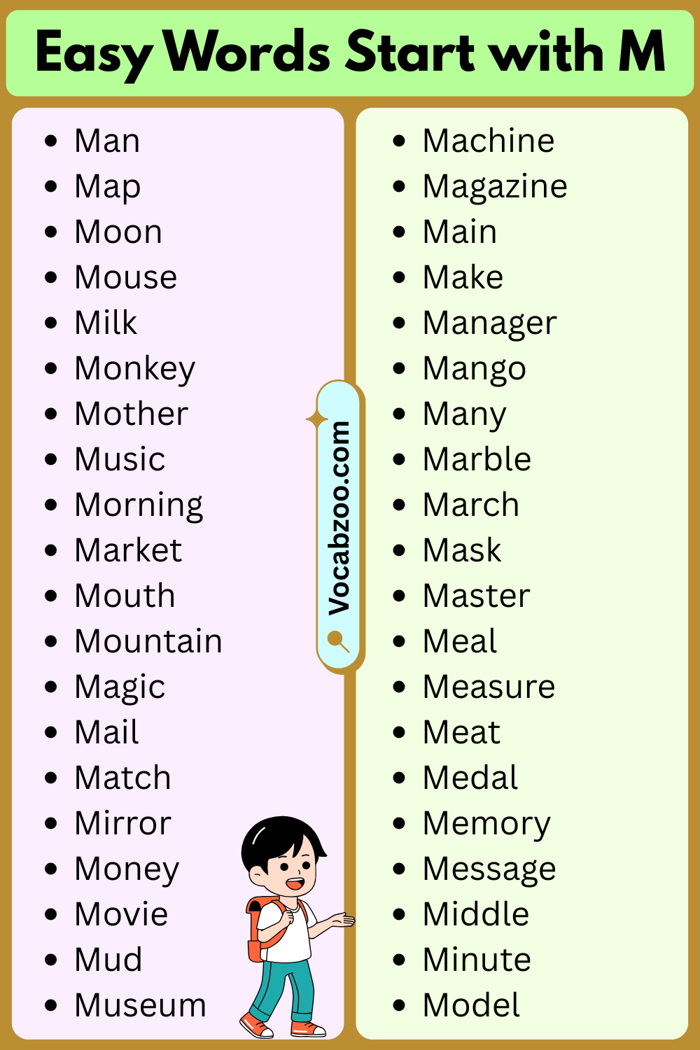 Easy Words That Start with M