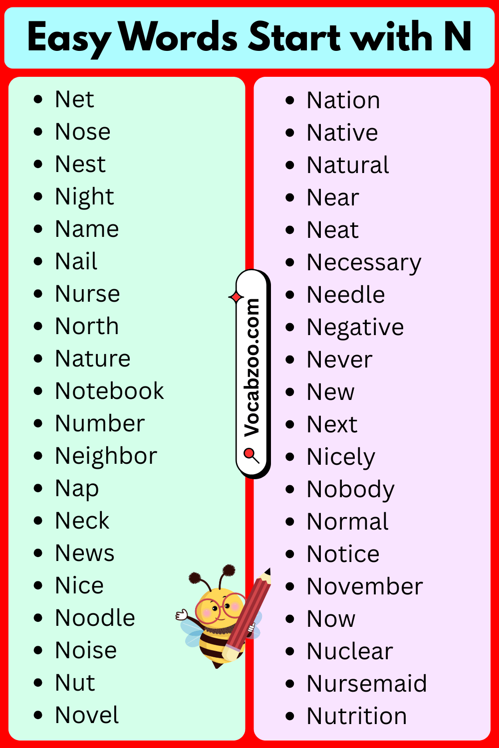 Easy Words That Start with N