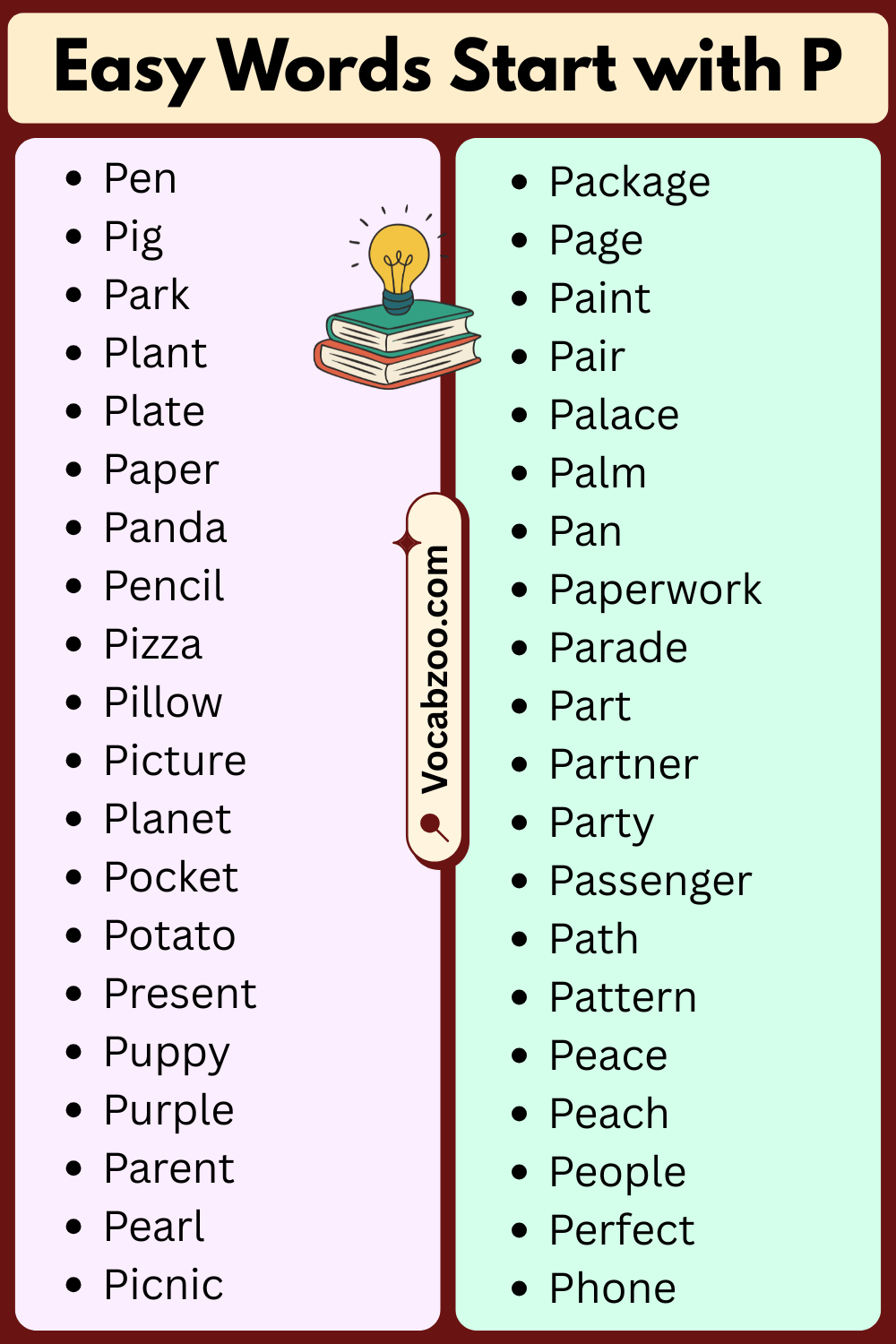 Easy Words That Start with P