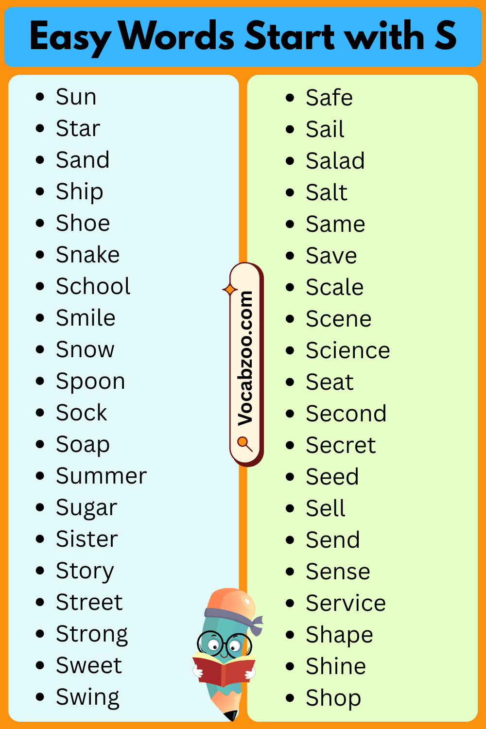 Easy Words That Start with S