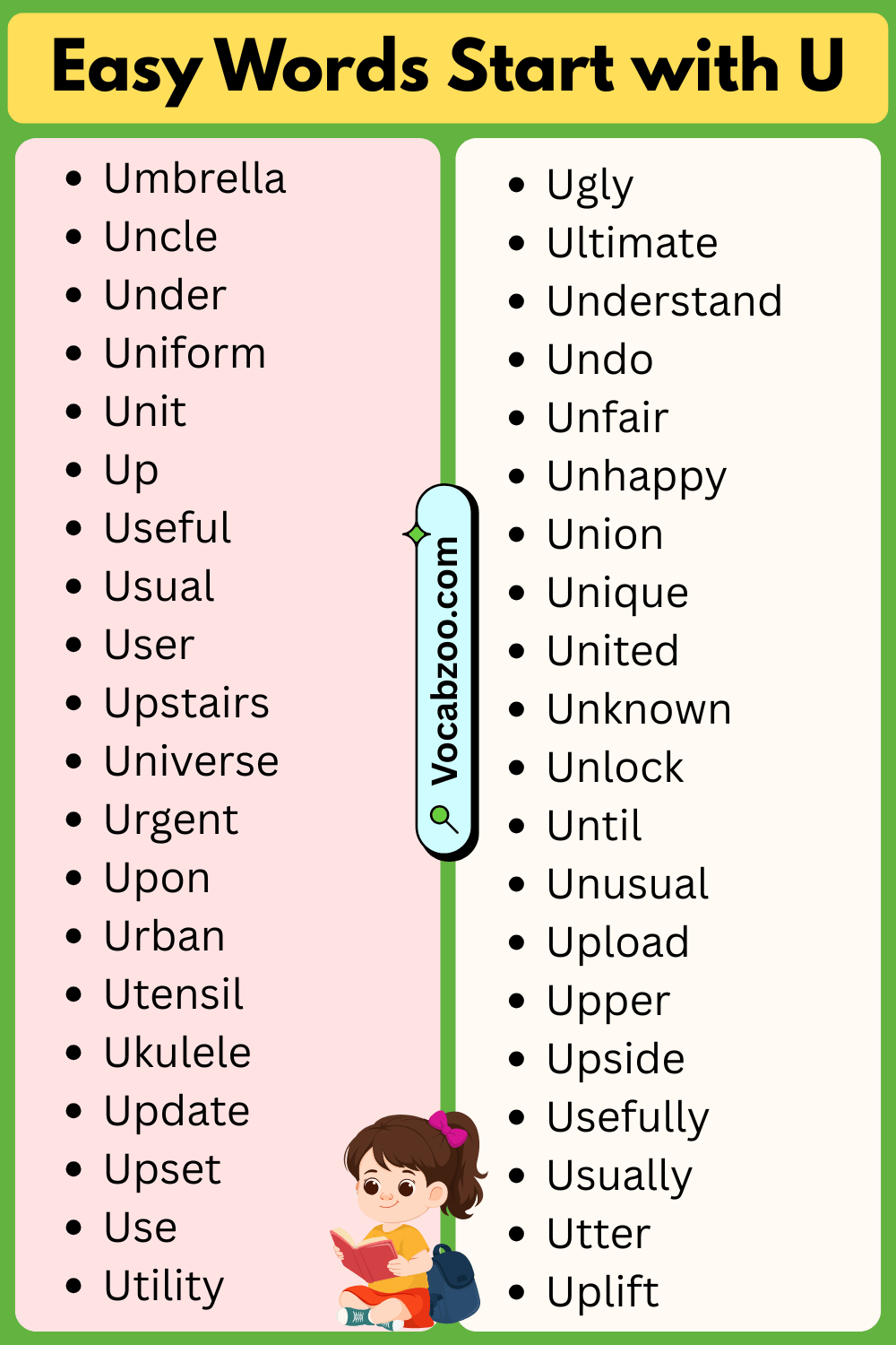 Easy Words That Start with U
