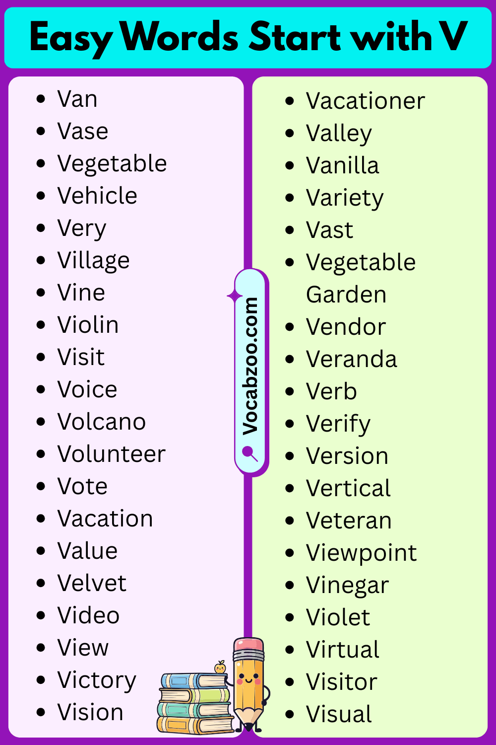 Easy Words That Start with V