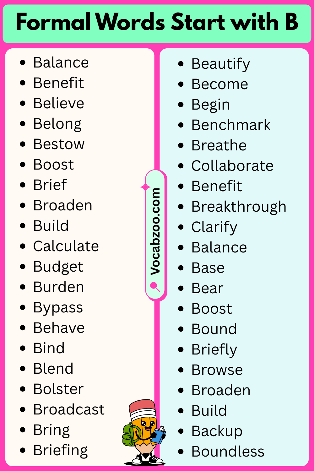 Formal Words That Start with B
