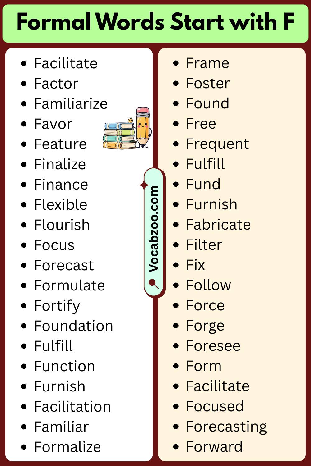 Formal Words That Start with F
