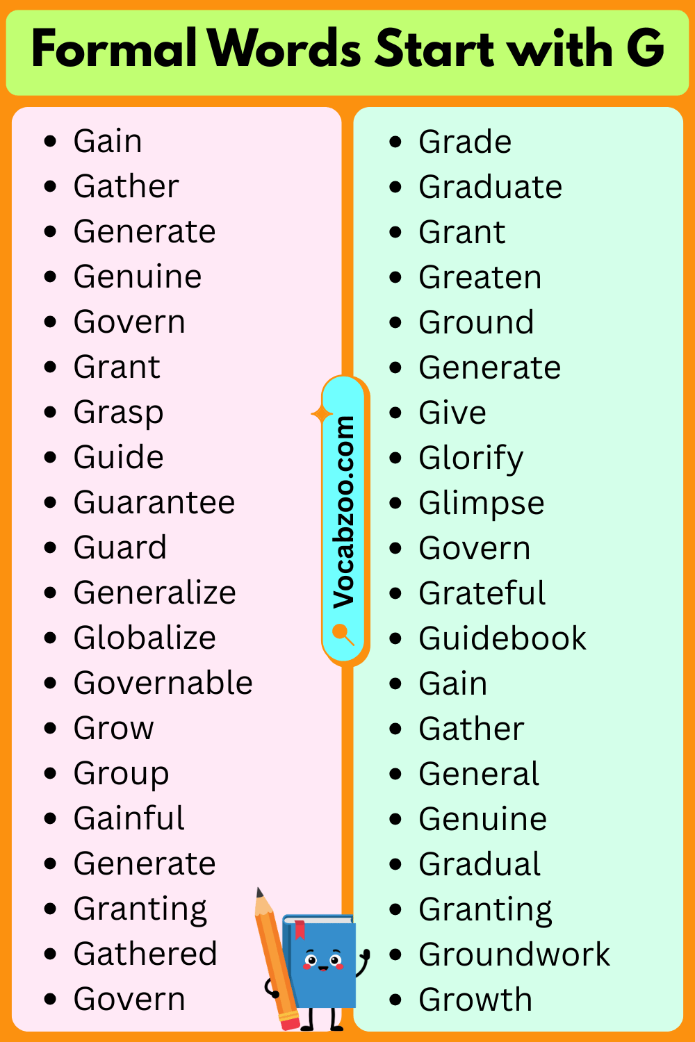 Formal Words That Start with G