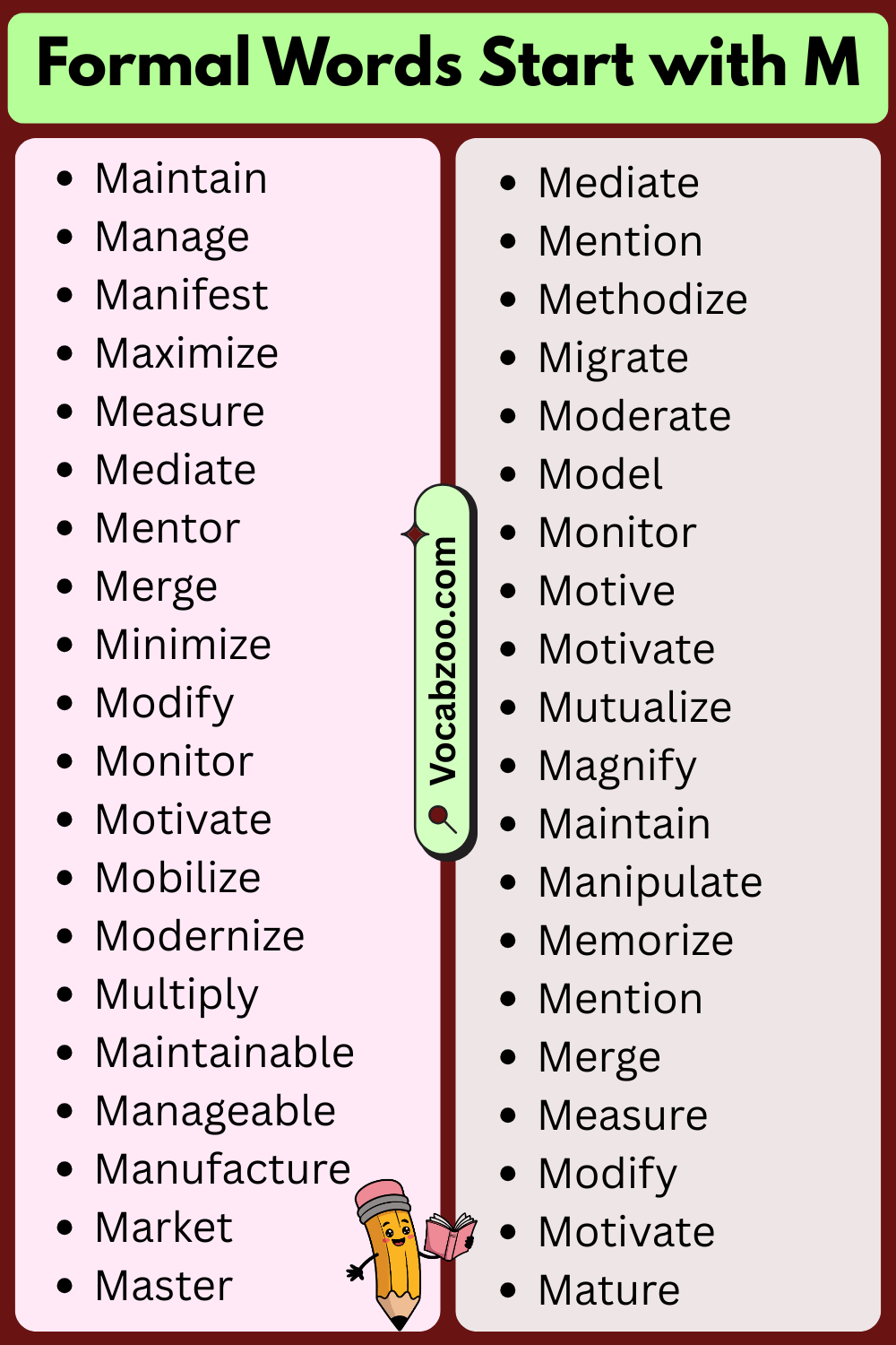 Formal Words That Start with M