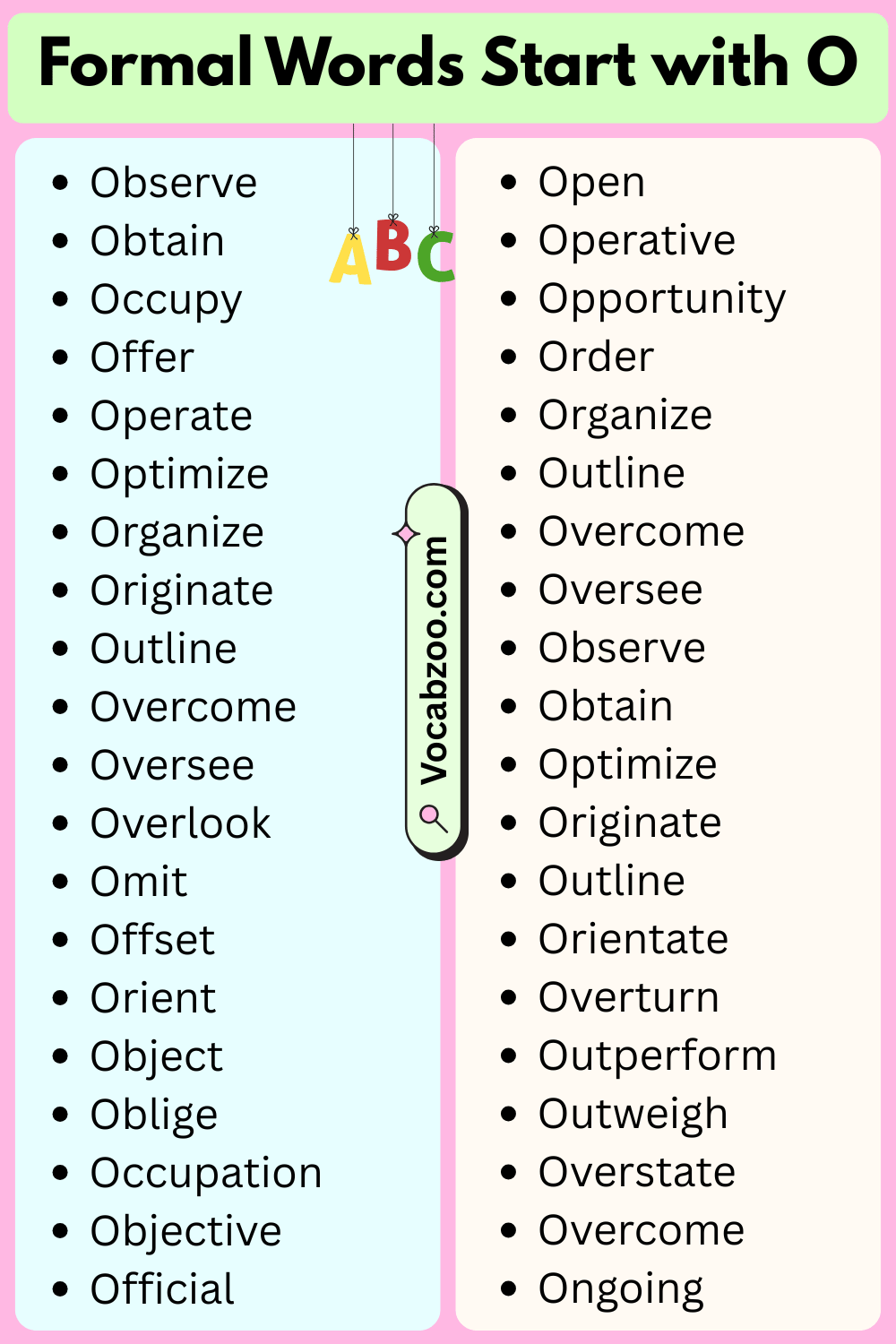 Formal Words That Start with O