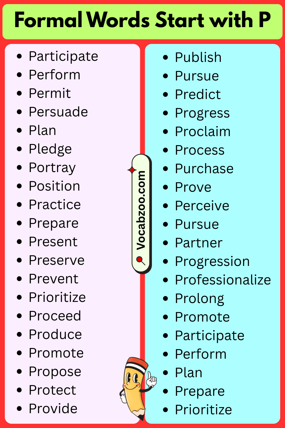 Formal Words That Start with P