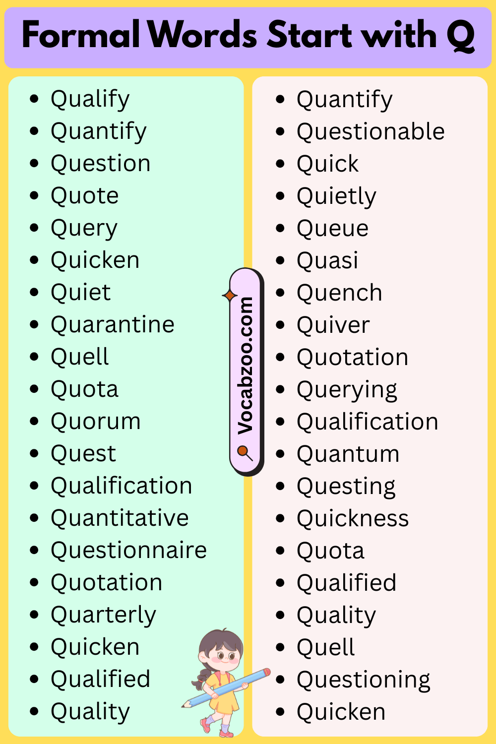 Formal Words That Start with Q