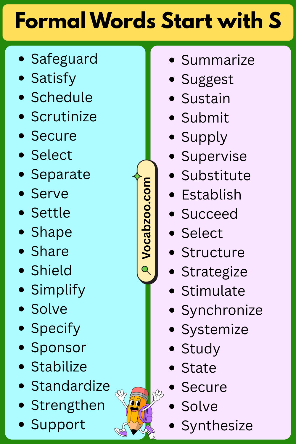 Formal Words That Start with S