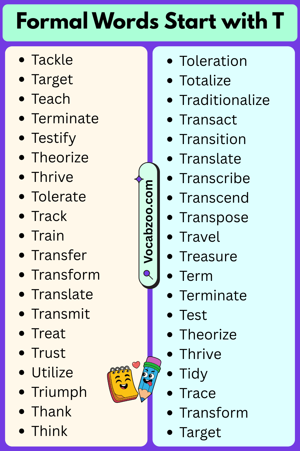 Formal Words That Start with T
