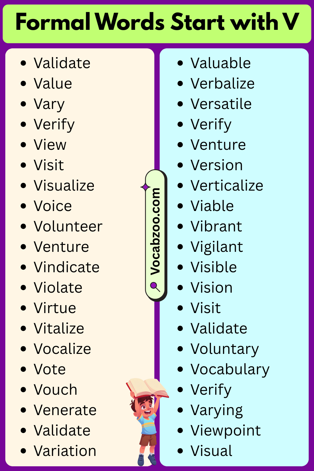 Formal Words That Start with V