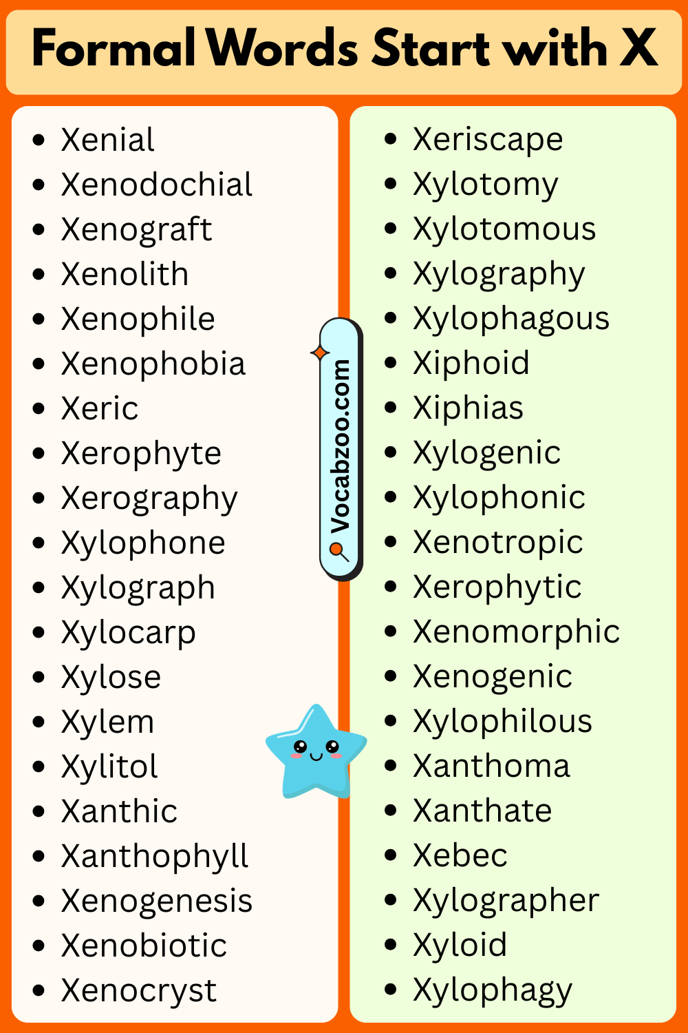 Formal Words That Start with X