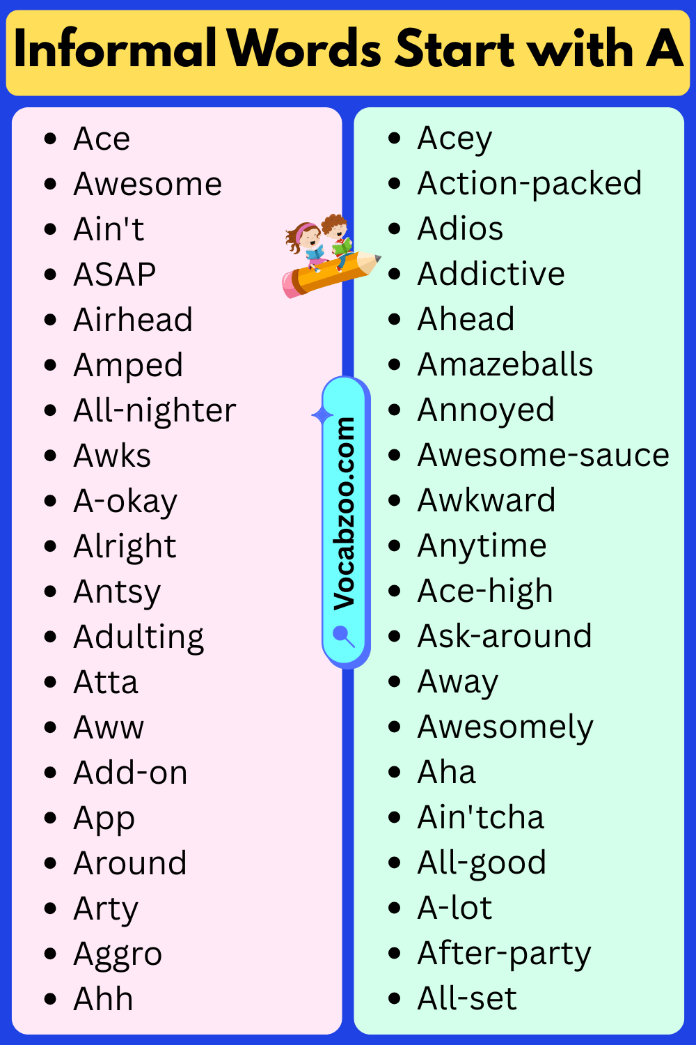 Informal Words That Start with A
