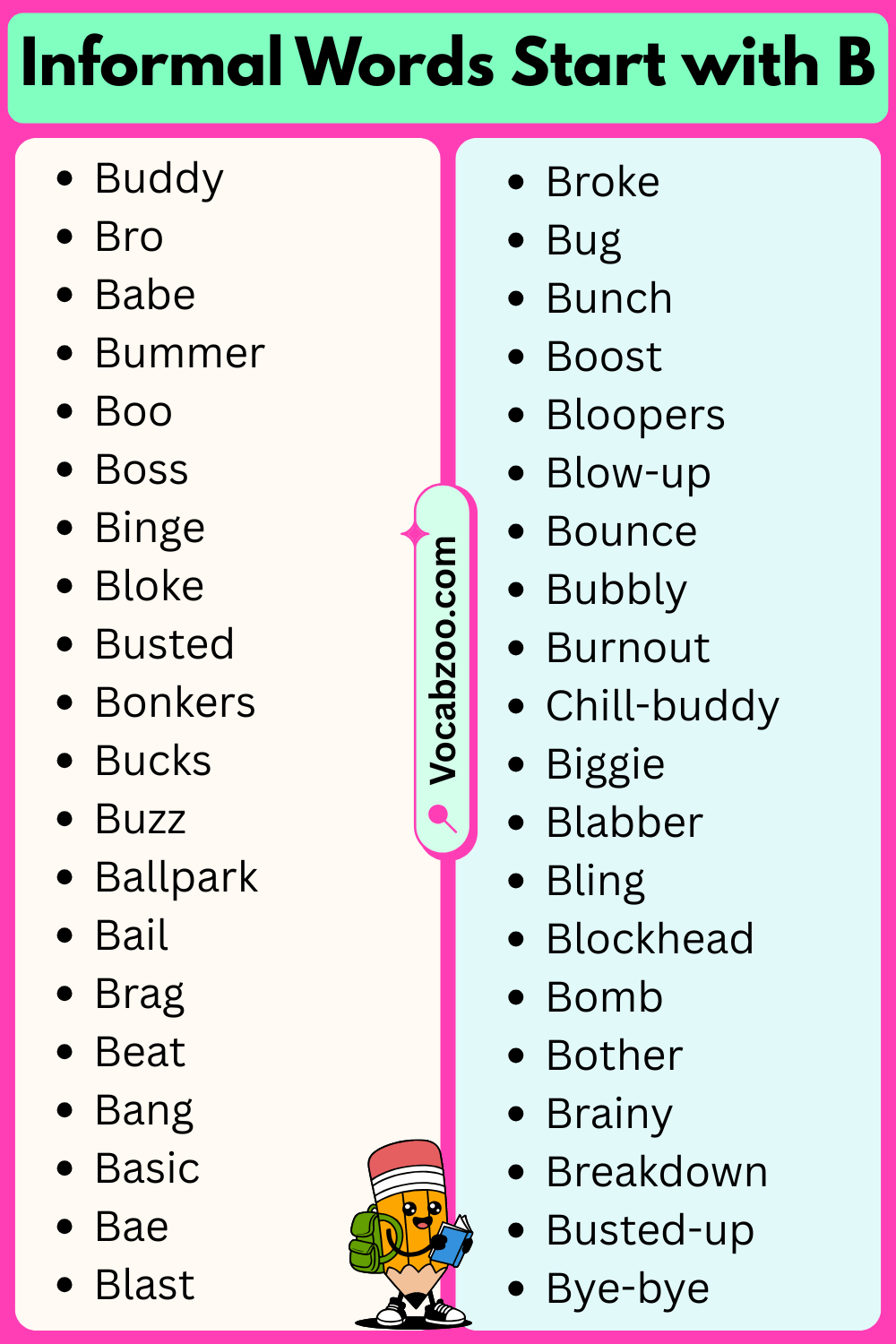Informal Words That Start with B