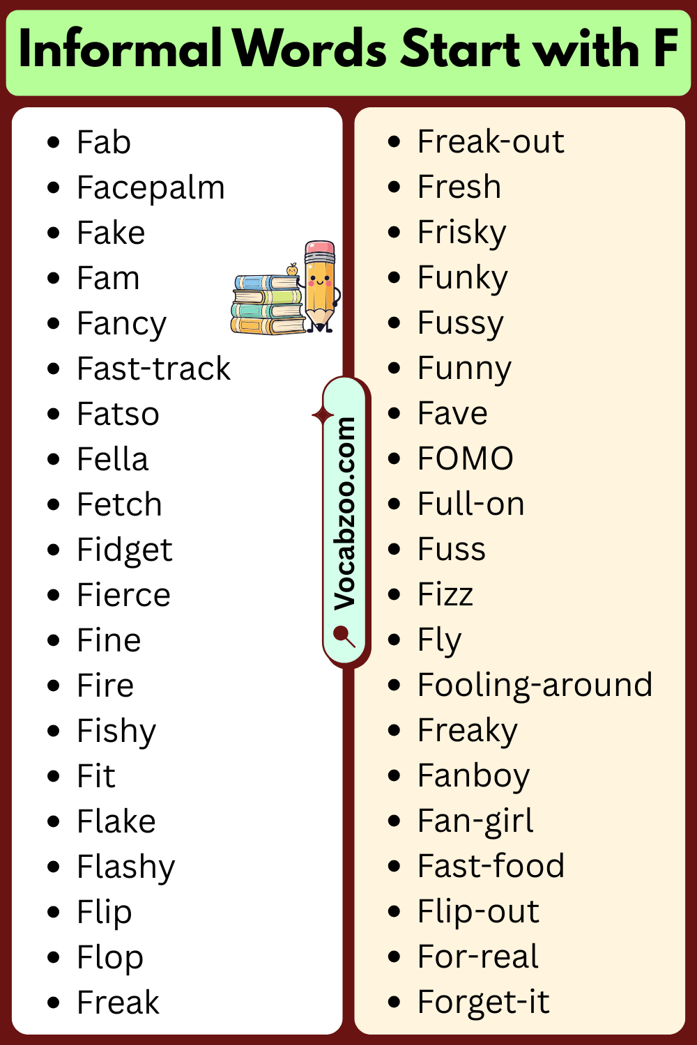 Informal Words That Start with F