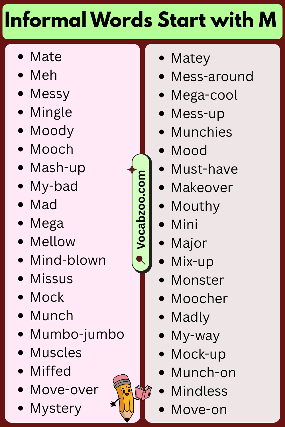 Informal Words That Start with M