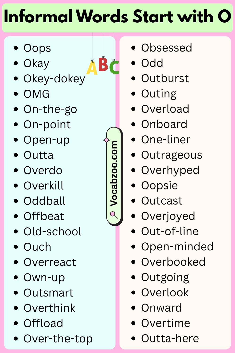 Informal Words That Start with O