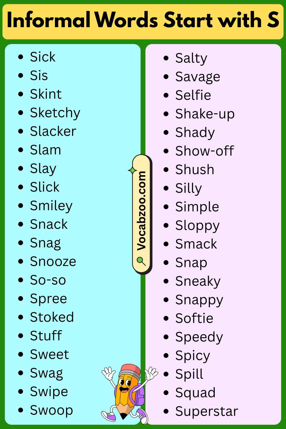 Informal Words That Start with S