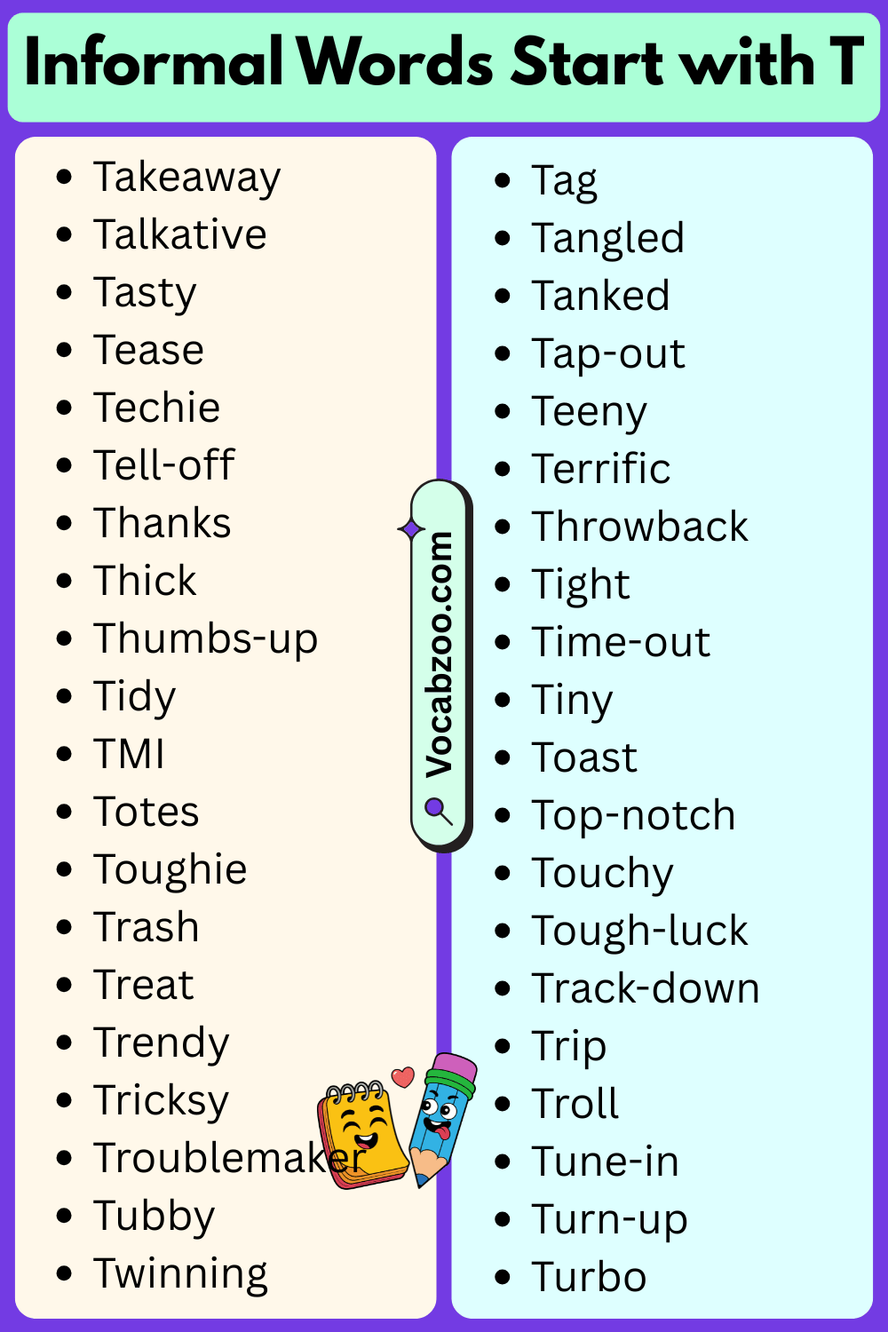 Informal Words That Start with T