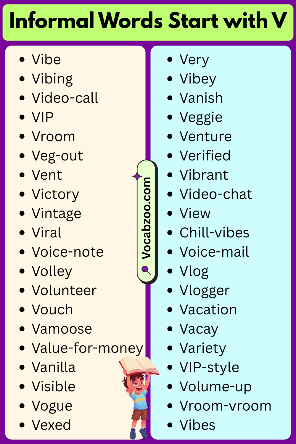 Informal Words That Start with V