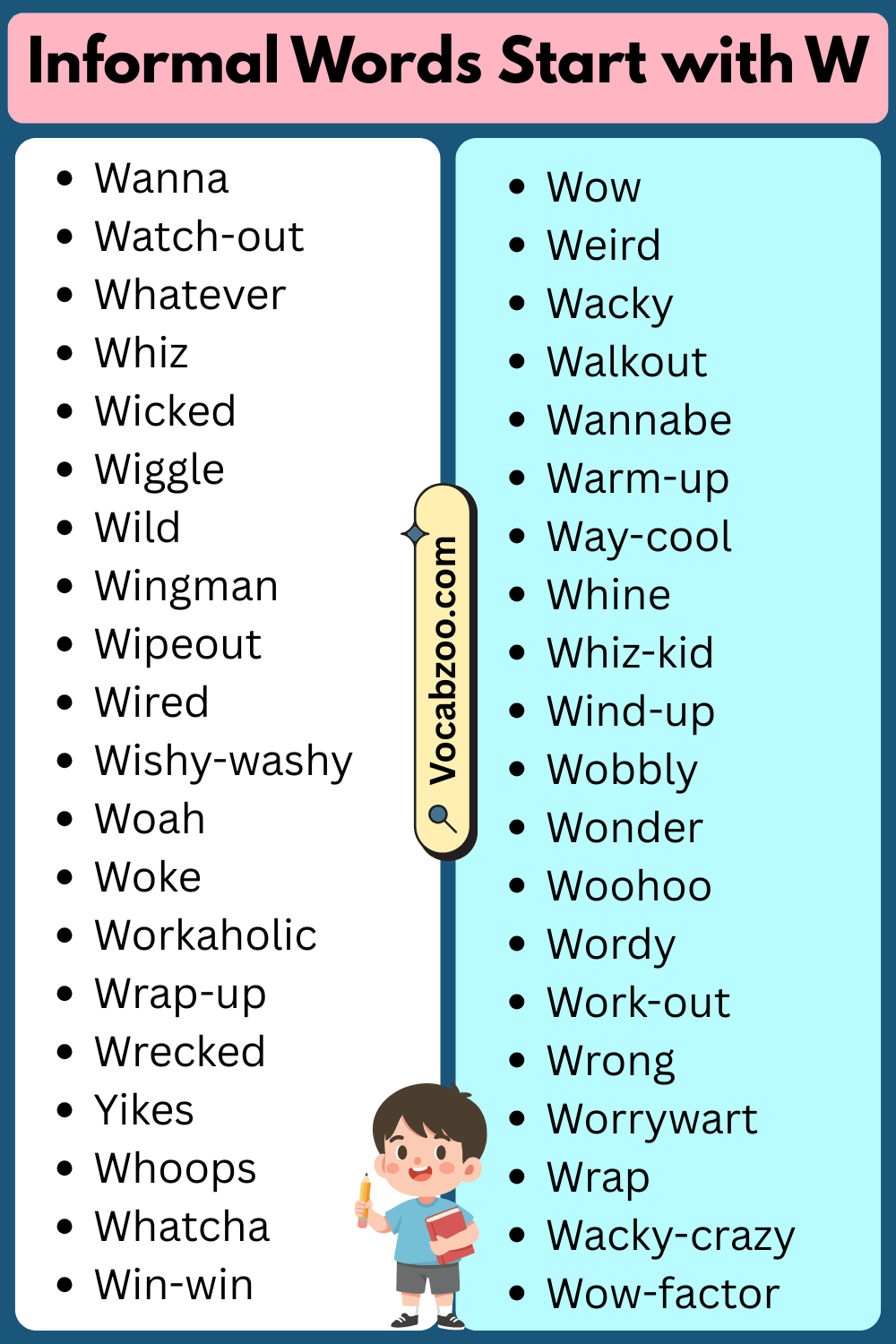 Informal Words That Start with W