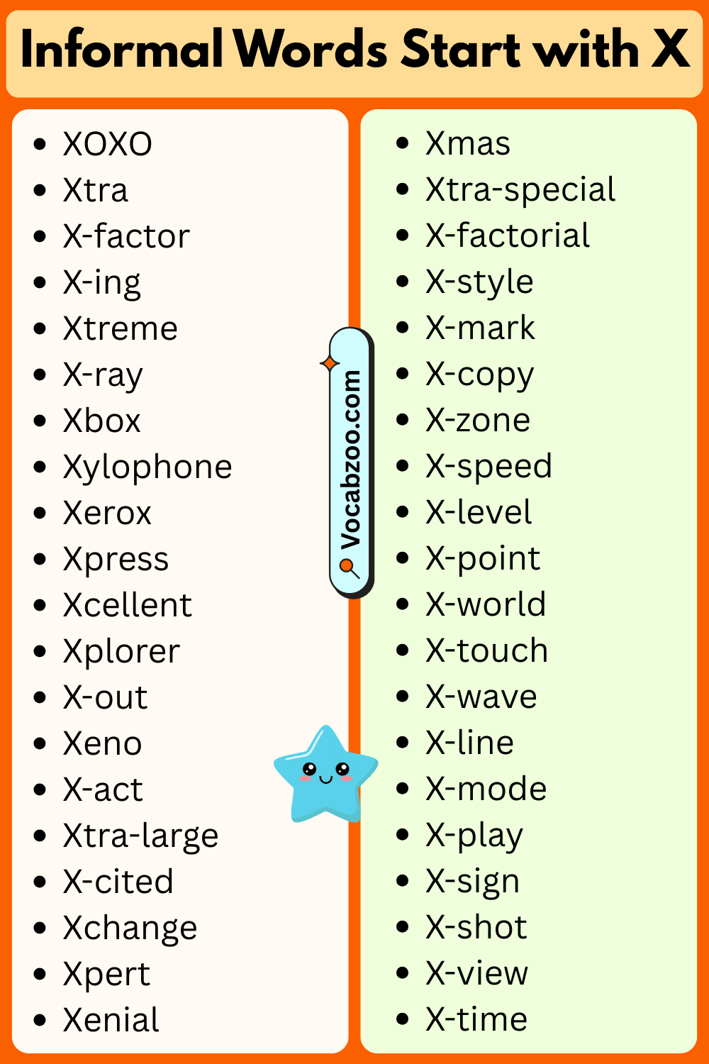 Informal Words That Start with X