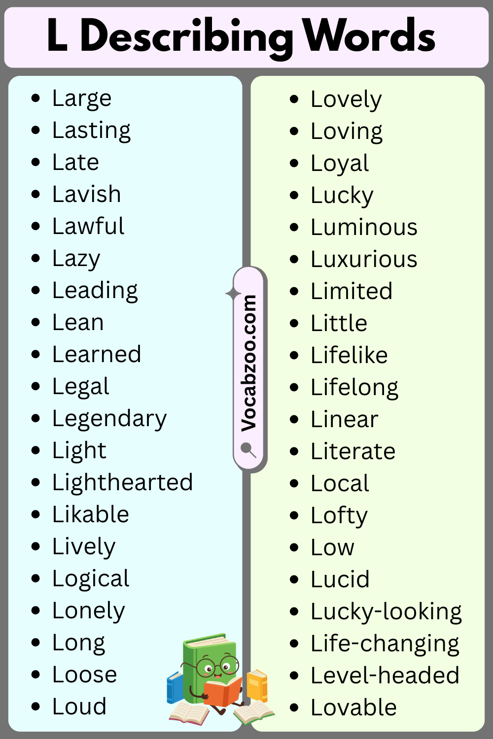L List of Describing Words