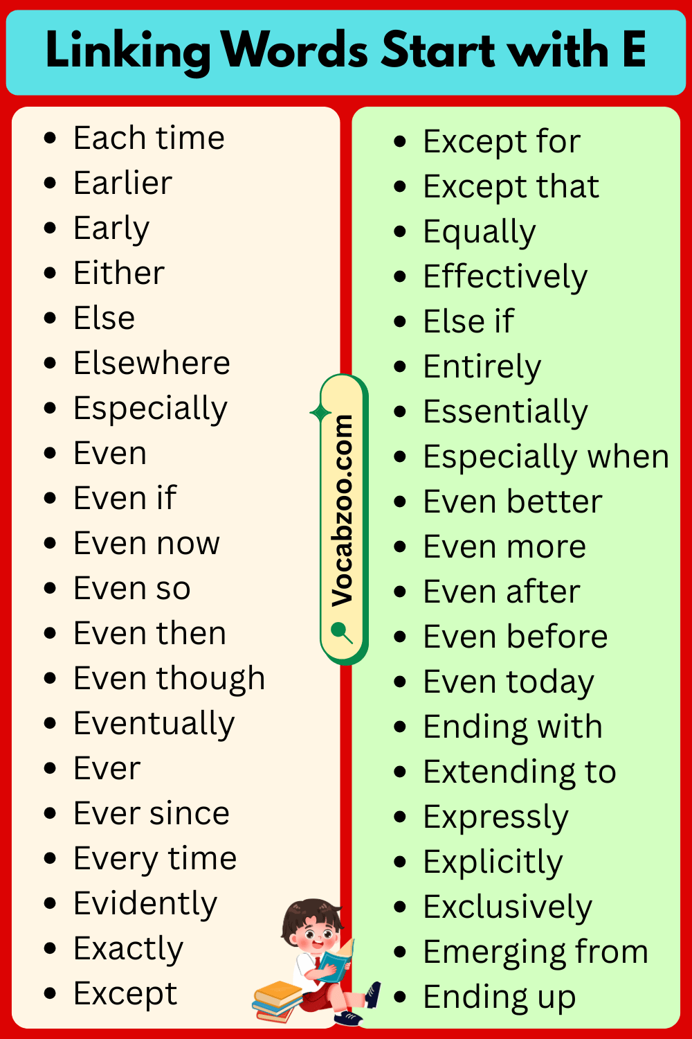 Linking Words That Start with E