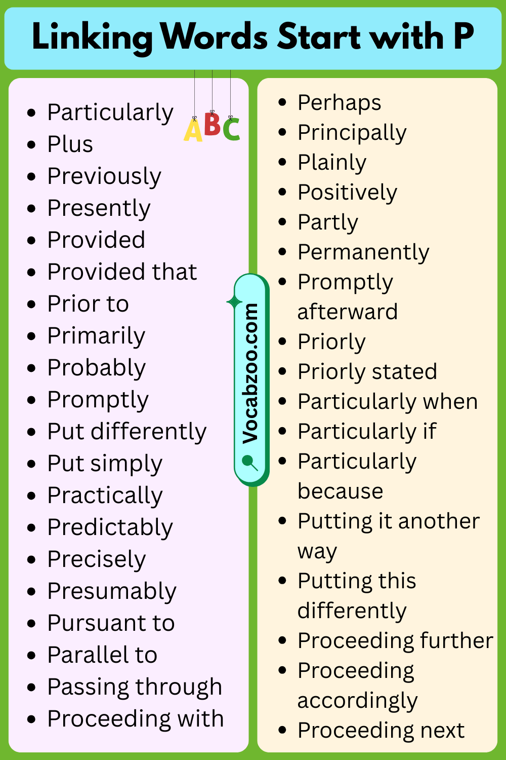 Linking Words That Start with P