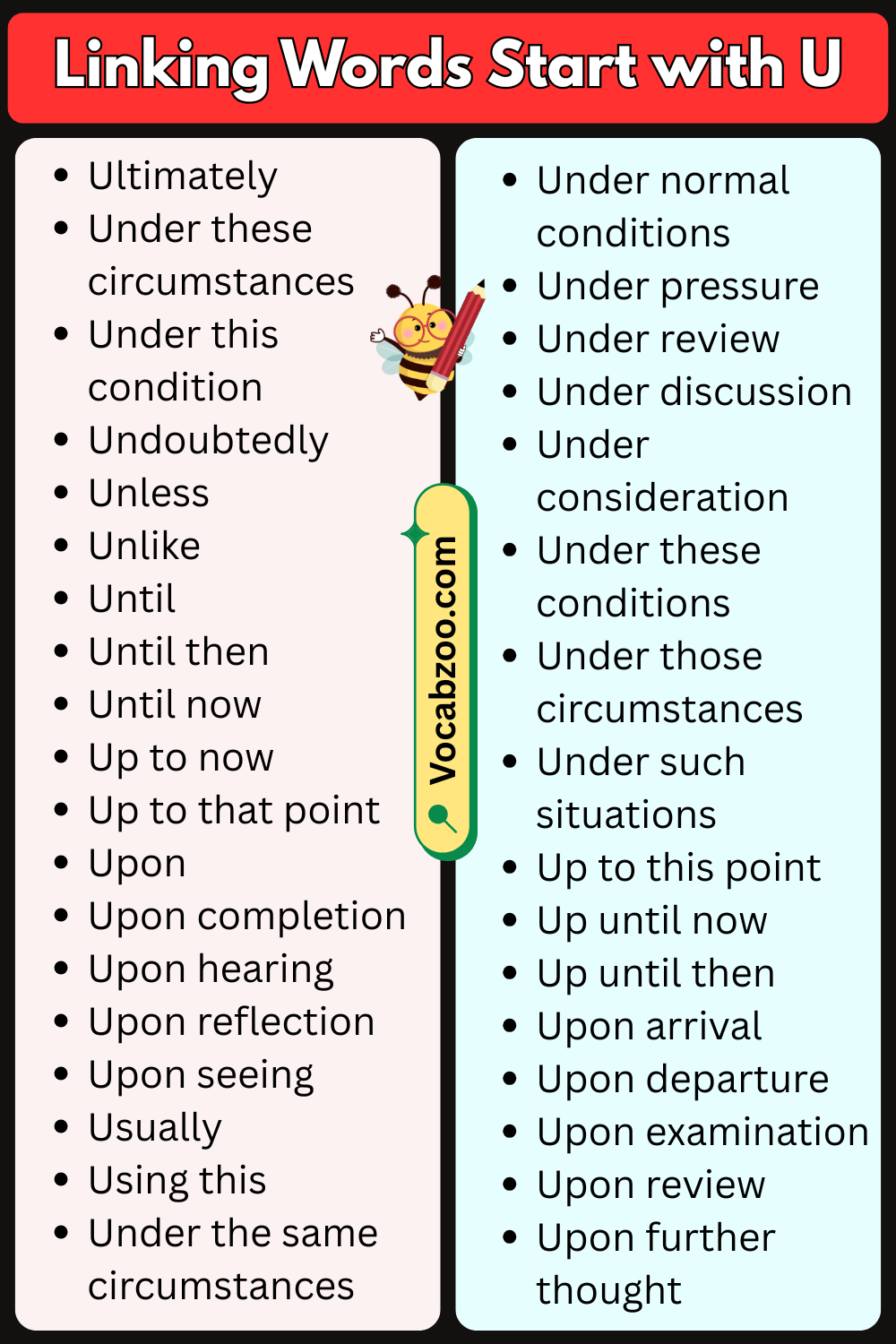 Linking Words That Start with U